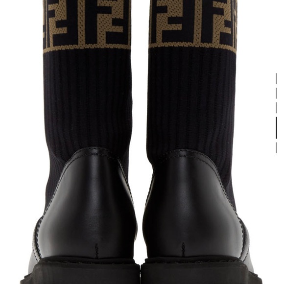 FENDI Black Rokoko Combat Boots Size 36 IT (Size 6 Us) - Picture 2 of 3